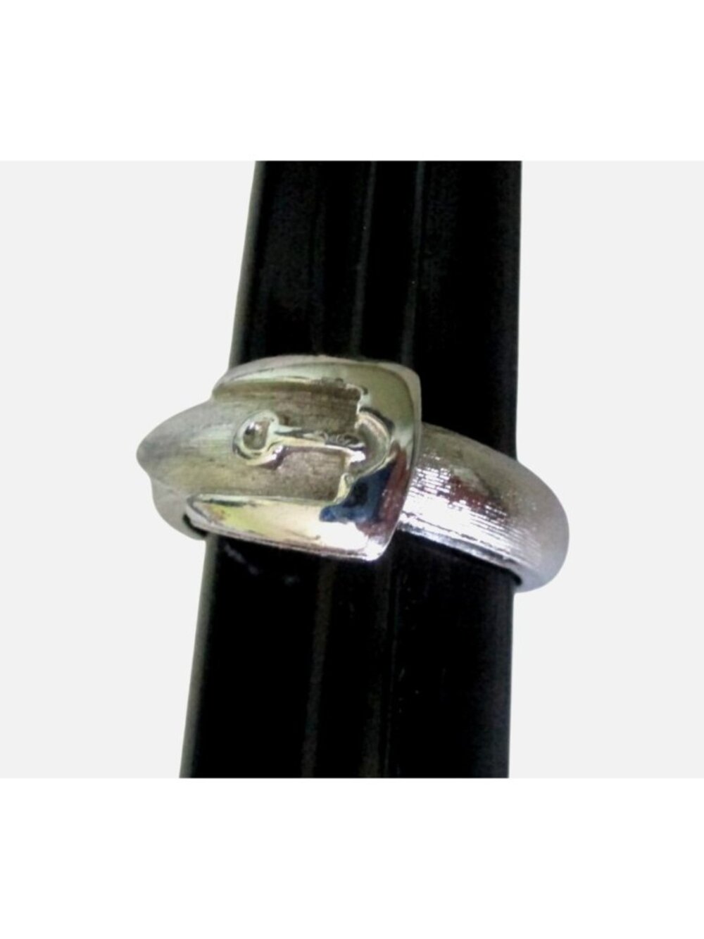 Vintage Avon Silvertone Ring 1976 Tailored Buckle Size 4 to 5
